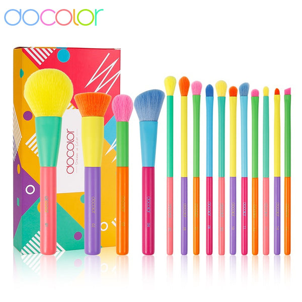 Docolor Colorful Makeup Brushes Set