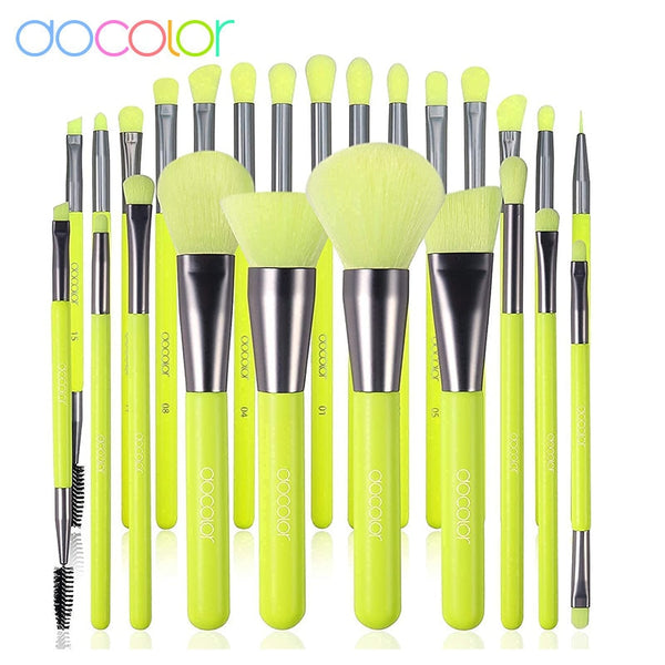 Docolor Professional Neon Green Makeup Brush Set