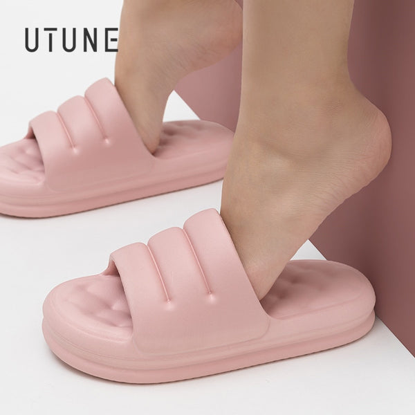Summer Platform Slippers: UTUNE Mute EVA Sofa Slides for Women and Men
