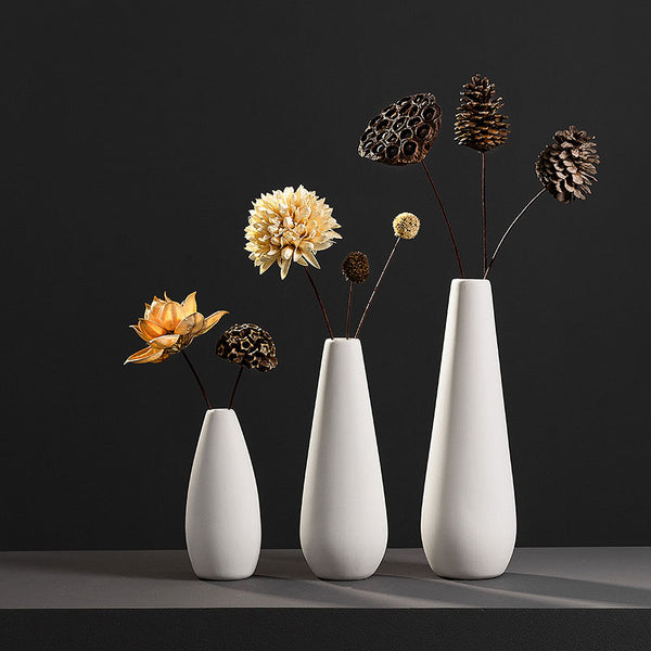 White Porcelain Vase - Matte Ceramic