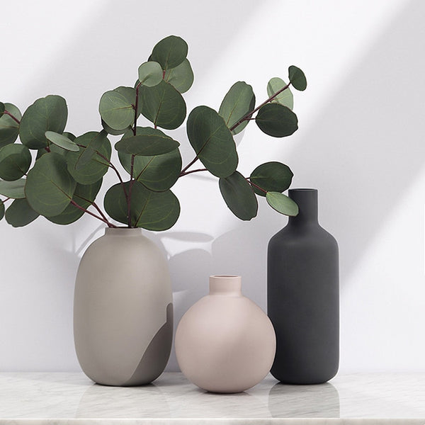 Ceramic Vase Geometric Abstraction Flower Arrangement