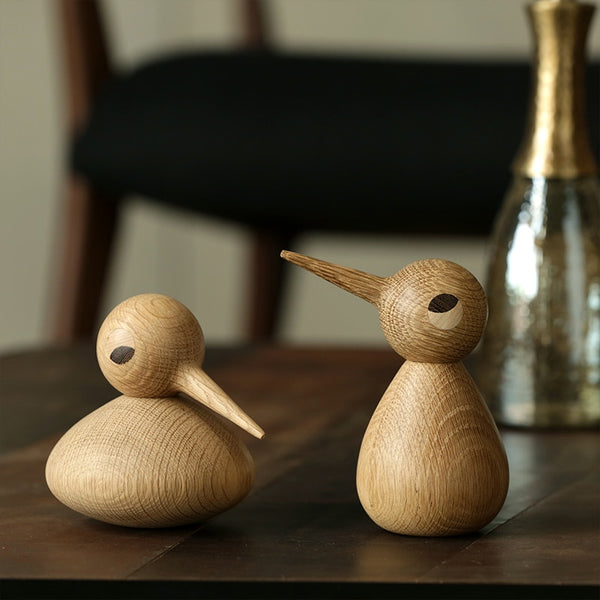 Handmade Spiked-billed Bird of Solid Wood