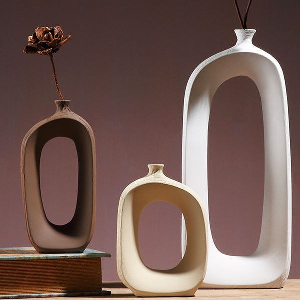 Brushed Ceramic Nordic Style Vase
