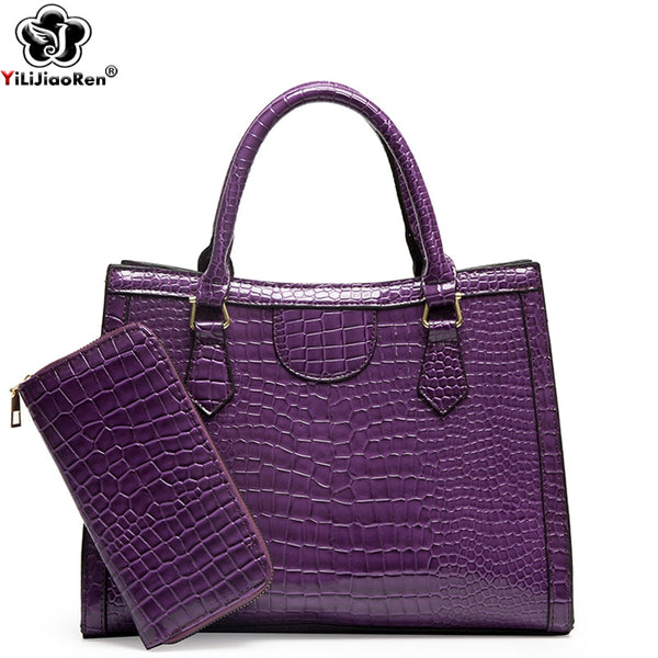 Crocodile Pattern Handbag: Designer Shoulder Crossbody for Women